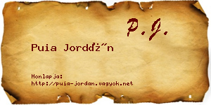 Puia Jordán névjegykártya